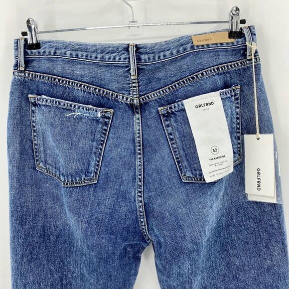 New GRLFRND Jeans Karolina High Waist Size 32 Skinny Raw Hem Crop Button Fly - Picture 5 of 14